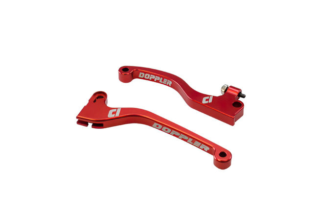 Lever Set typ J.Juan Doppler CNC röd Rieju/Derbi/Aprilia/Sherco