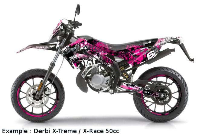 Säteöverdrag Stage6 Full Covering Derbi Xtreme 2011 - 2017 rosa / svart