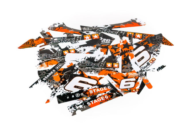 Graphic Kit Rieju MRT 2009 - 2021 Stage6 orange / vit