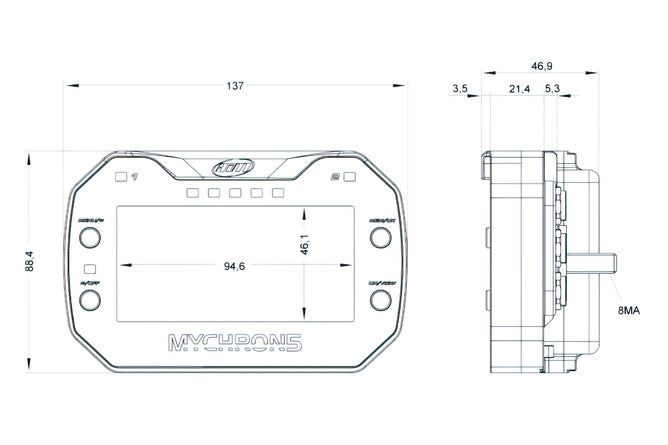 GPS Varvtalsmätare / Datalogger MyChron 5 S utan sensorer