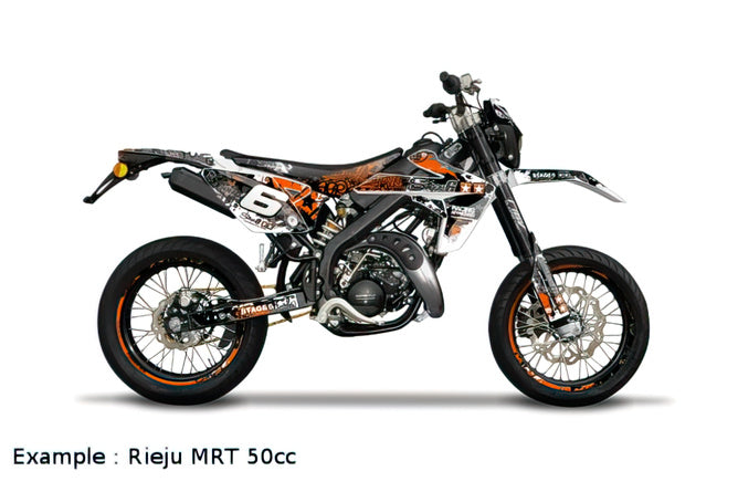 Sitskydd Rieju MRT Stage6 Full Covering orange / vit