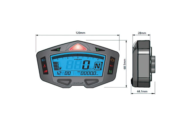 Speedometer Koso DB-03 Mini Racing Cockpit