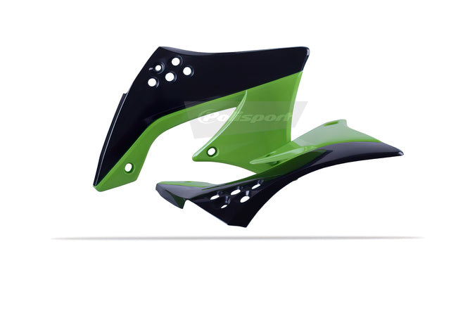 Sidopaneler fram Polisport original färg svart / grön Kawasaki KXF 450