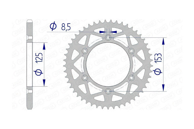 Bakdrev Afam aluminium 50 tänder Honda CR / CRF / XR