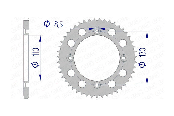 Bakdrev Afam aluminium 53T självrenande 420 / CR 80 / 85