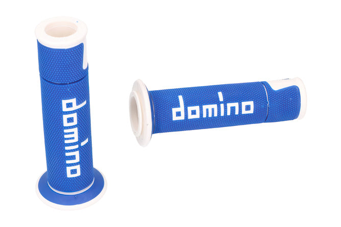 Grips Domino A450 On-Road Racing blå / vit (öppna ändar)