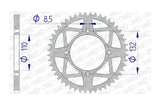 Rear Sprocket Afam aluminium 46 teeth KTM Freeride