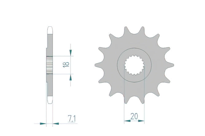 Frontdrev Afam 12 tänder RM 125