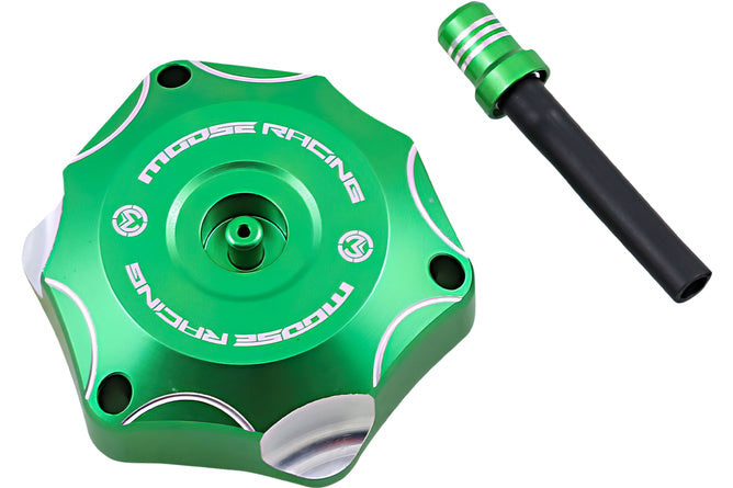 Bränslelock aluminium Moose Racing Kawasaki KXF 250 / 450 grön