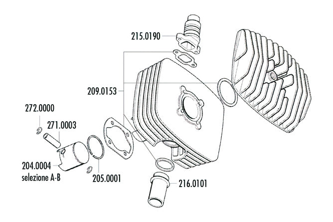 Kolv Polini Serie 6000 48mm (D) Sachs mopeder