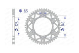 Rear Sprocket Afam aluminium self-cleaning 51 teeth Suzuki RM-Z 250 / 450