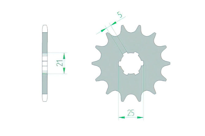 Front Sprocket självrengörande Afam 13 tänder KX 250 / 500