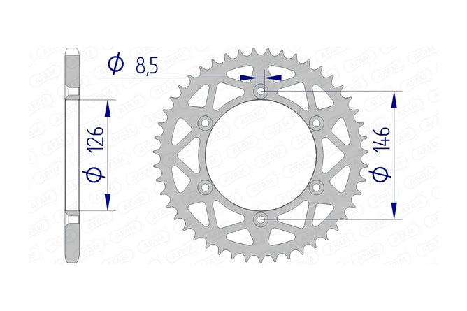 Bakdrev Afam aluminium 53 tänder Suzuki RM-Z 250 / 450