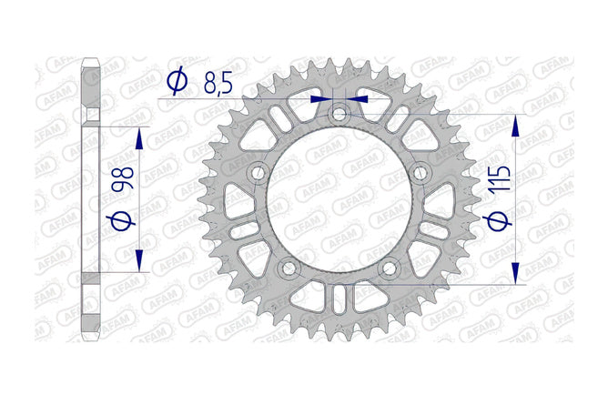 Bakdrev Afam aluminium självrengörande 46 tänder KTM 65