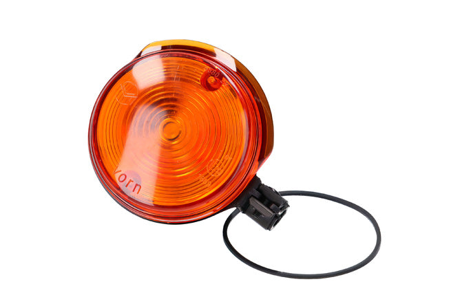 Blinkers fram 80mm orange m/ svart lock Simson