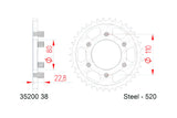 Chain Kit AFAM 15x38 Aprilia AF1 125 Futura / Sport / Europa