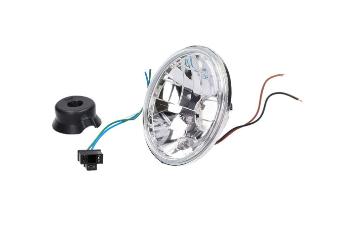 Rund strålkastare 12V H4 / HS1 halogen med parkeringsljus Simson