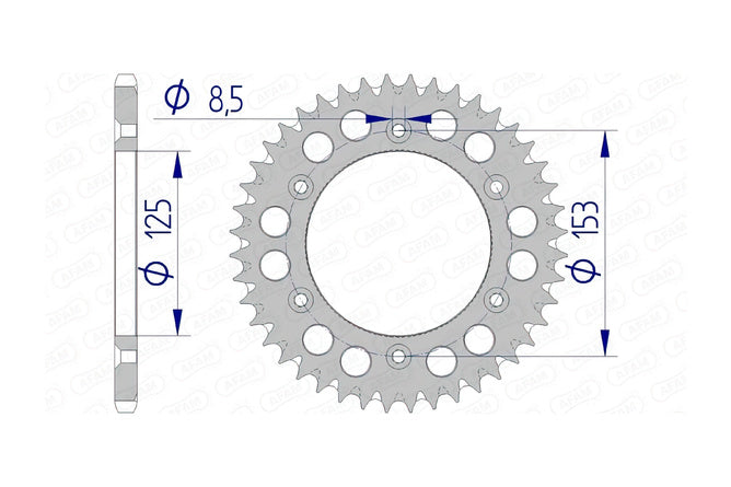 Bakdrev Afam aluminium självrengörande 45 tänder Honda CR / CRF / XR