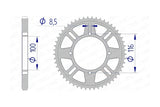 Rear Sprocket Afam aluminium self-cleaning 428 / 54 teeth KX 80 / 85