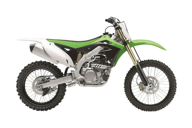 Sidopaneler fram Polisport originalfärg grön / svart Kawasaki KXF 450