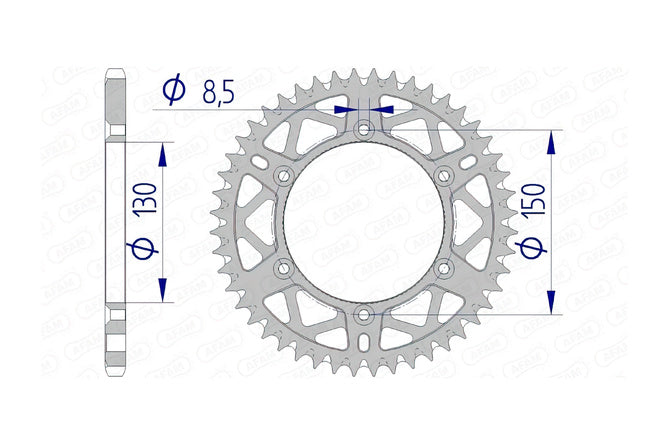 Bakdrev Afam aluminium självrengörande 47 tänder Yamaha YZ / YZF