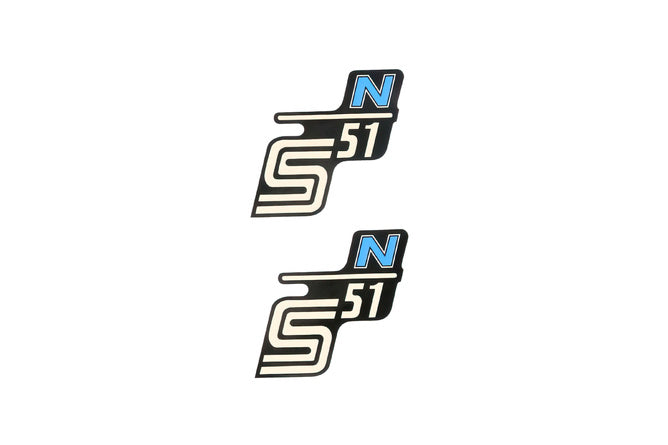 Sticker S51N svart - ljusblå 2 st. Simson