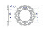 Rear Sprocket Afam aluminium self-cleaning 48 teeth Beta / Husqvarna / Sherco