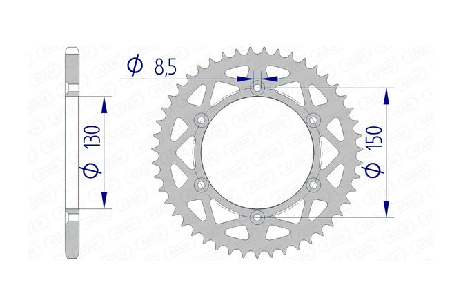 Bakdrev Afam aluminium 52 tänder Yamaha YZ / YZF