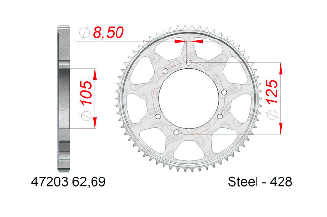Chain Kit AFAM 13x69 Aprilia RX125