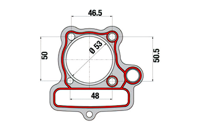 Cylinder Kit aluminium d.53mm Malossi 125cc Pit Bike Lifan FY152FHI