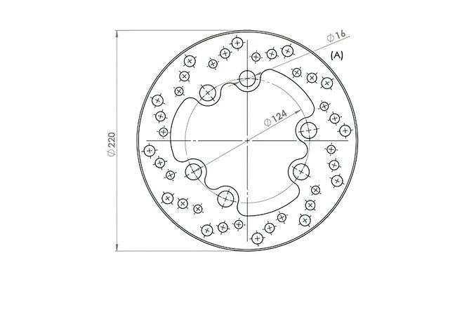 Bromsskiva fram 220mm NG Bromsskiva Suzuki RMX / SMX