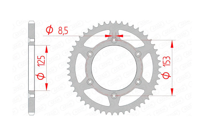 Bakdrev Afam stål 52 tänder Honda CR / CRF / XR