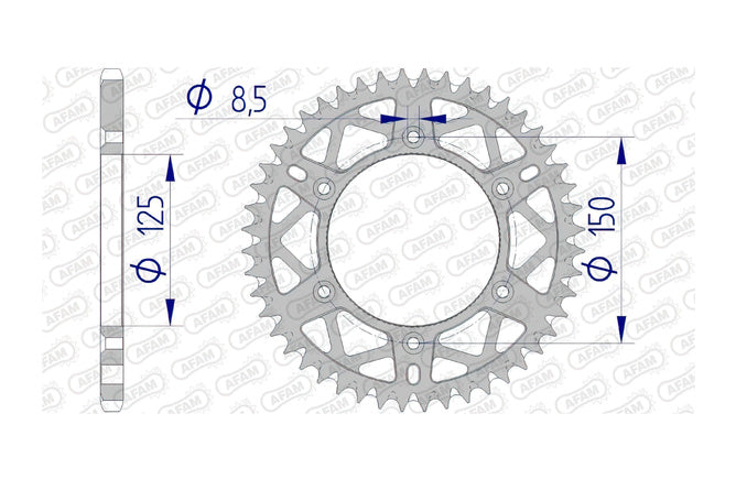 Bakdrev Afam aluminium 47 tänder KTM