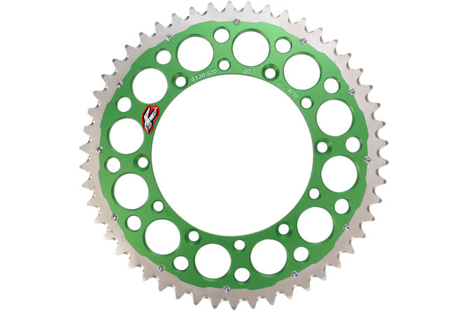 Bakdrev Renthal 520 Z.50 Twinring grön Kawasaki KX / KXF