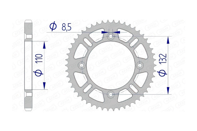 Bakdrev Afam aluminium 428 / 51 tänder SX / TC 85