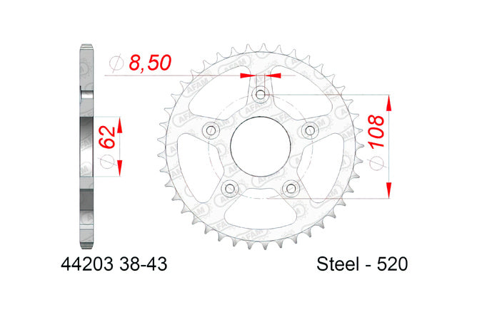 Chain Kit AFAM 17x40 Aprilia RS125 1999 - 2005 / RS 125 Tuono