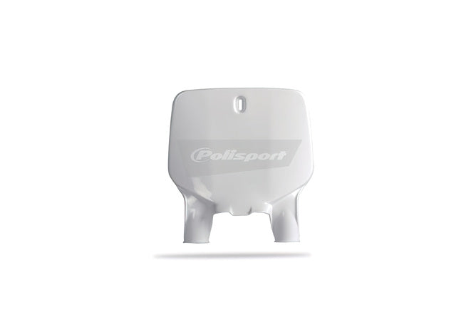 Nummerplåt fram Polisport KX 125-250 96-02 vit
