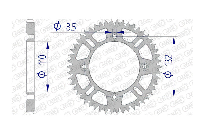 Bakdrev Afam aluminium självrengörande 428 / 46 tänder SX / TC 85