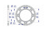 Rear Sprocket Afam aluminium self-cleaning 46 teeth KX 65