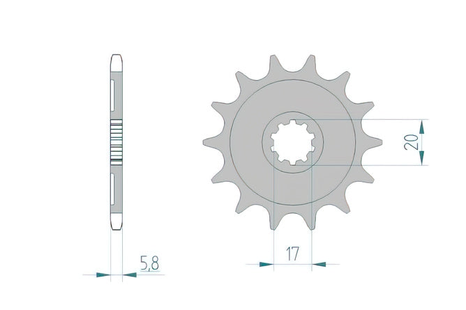 Framdrevsdrev självrengörande Afam 13 tänder KXF 250 2004-2005