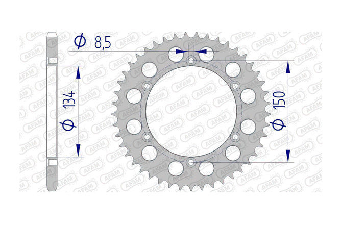 Bakdrev Afam aluminium 44 tänder Kawasaki KX / KXF