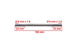 Cylinder Stud Bolt M6x105mm (x1)