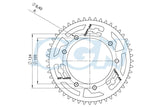 Rear Sprocket 53 teeth - 420 Doppler aluminium CNC black Rieju MRT