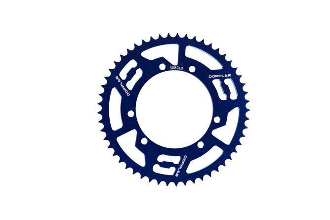 Bakdrev 53 tänder - 428 Doppler aluminium CNC blå Sherco Enduro 50