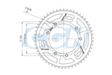 Rear Sprocket 53 teeth - 428 Doppler aluminium CNC blue Sherco Enduro 50