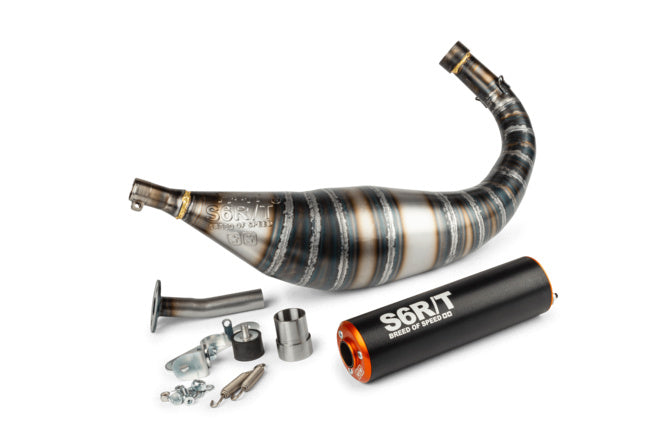 Tuning Kit cylinder + avgassystem 77cc Stage6 BigRacing Minarelli AM6 orange / svart