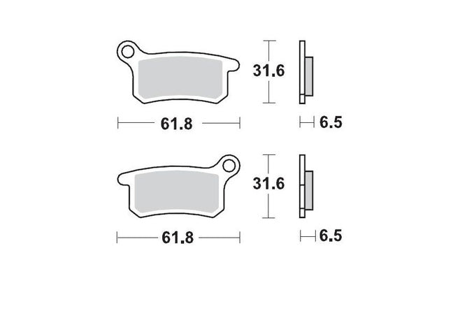Bromsbelägg bak Moto Master 094611 Sinter Pro Racing TC / SX 65