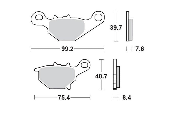 Bromsbelägg bak Moto Master 094811 Sinter Pro Racing RM 85