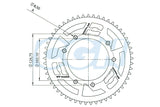 Rear Sprocket steel 53 teeth - 420 Doppler Derbi DRD Pro