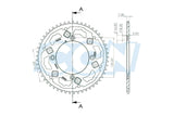 Rear Sprocket bimetal red 53 teeth - 428 Conti CHR Beta RR